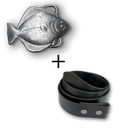 Halibut Buckle + Black Belt