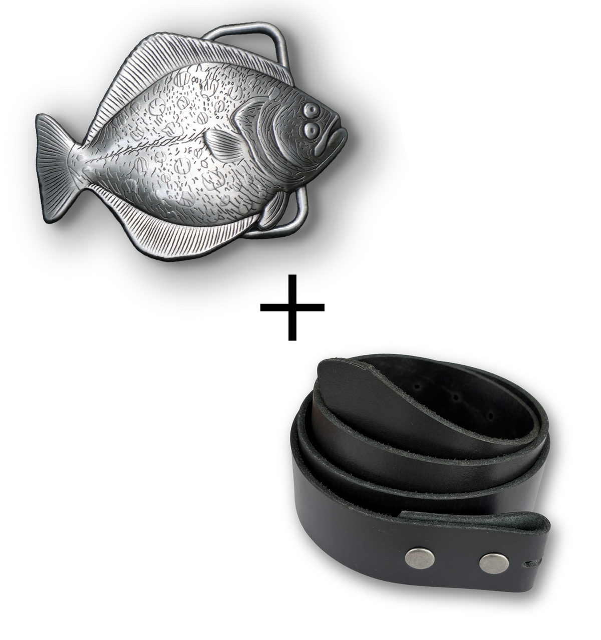 Halibut Buckle + Black Belt