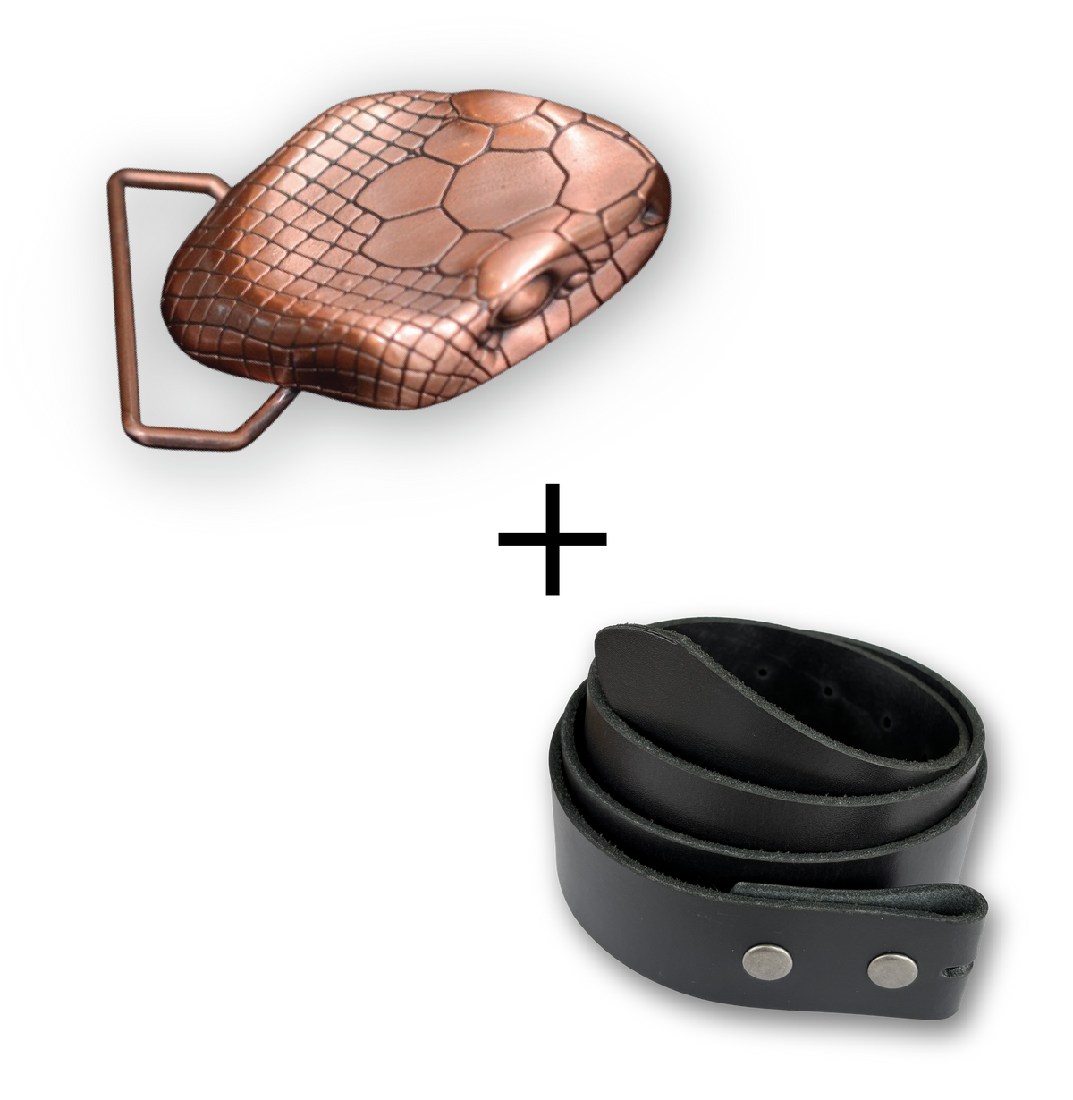 Copperhead Buckle + Black Belt